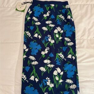 Kate Spade Blue Floral Knit Skirt